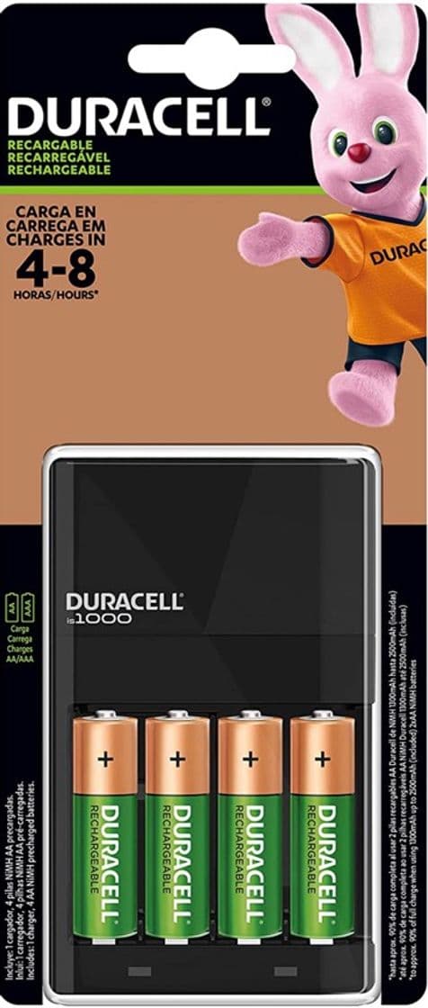 Moda Duracell Cargador Recargable con 4 Pilas Recargables AA