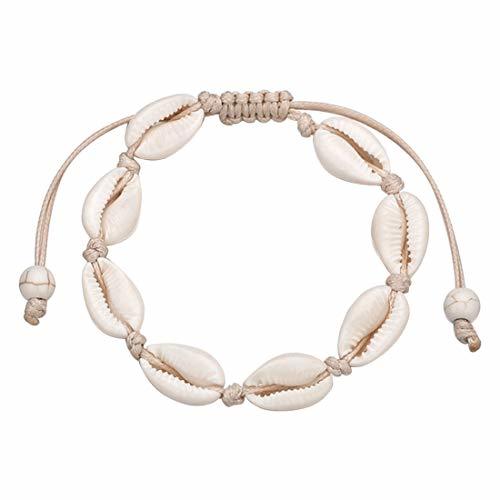 Moda joyliveCY Hecho a Mano Natural Seashell Tejer a Mano Pulsera Mujer Conchas