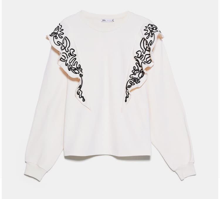 Fashion Sweatshirt com folhos 