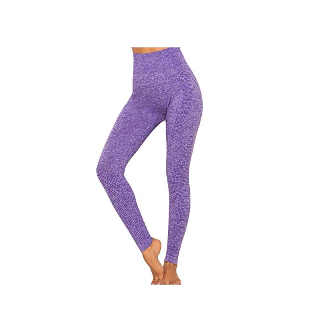 Moda FITTOO Leggings Sin Costuras Corte de Malla Mujer Pantalon Deportivo Alta Cintura