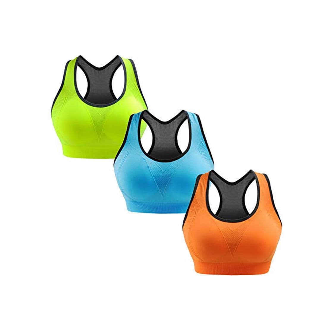 Producto Libella Mujer Sujetador Deportivo Push Up Bustier con Amplio Correas Fitness Yoga