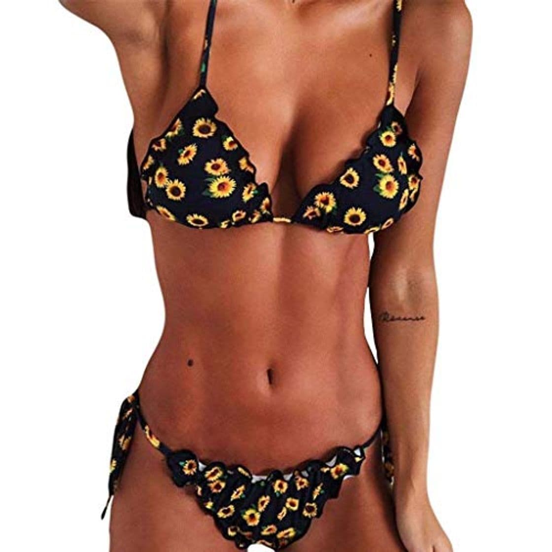 Product CheChury Traje de Baño Bikini Mujer 2020 Bohemio Push Up con Relleno Tirantes Ajustables Dos Piezas Tops de Bikini Estampado Acolchado Baño Ropa de Playa