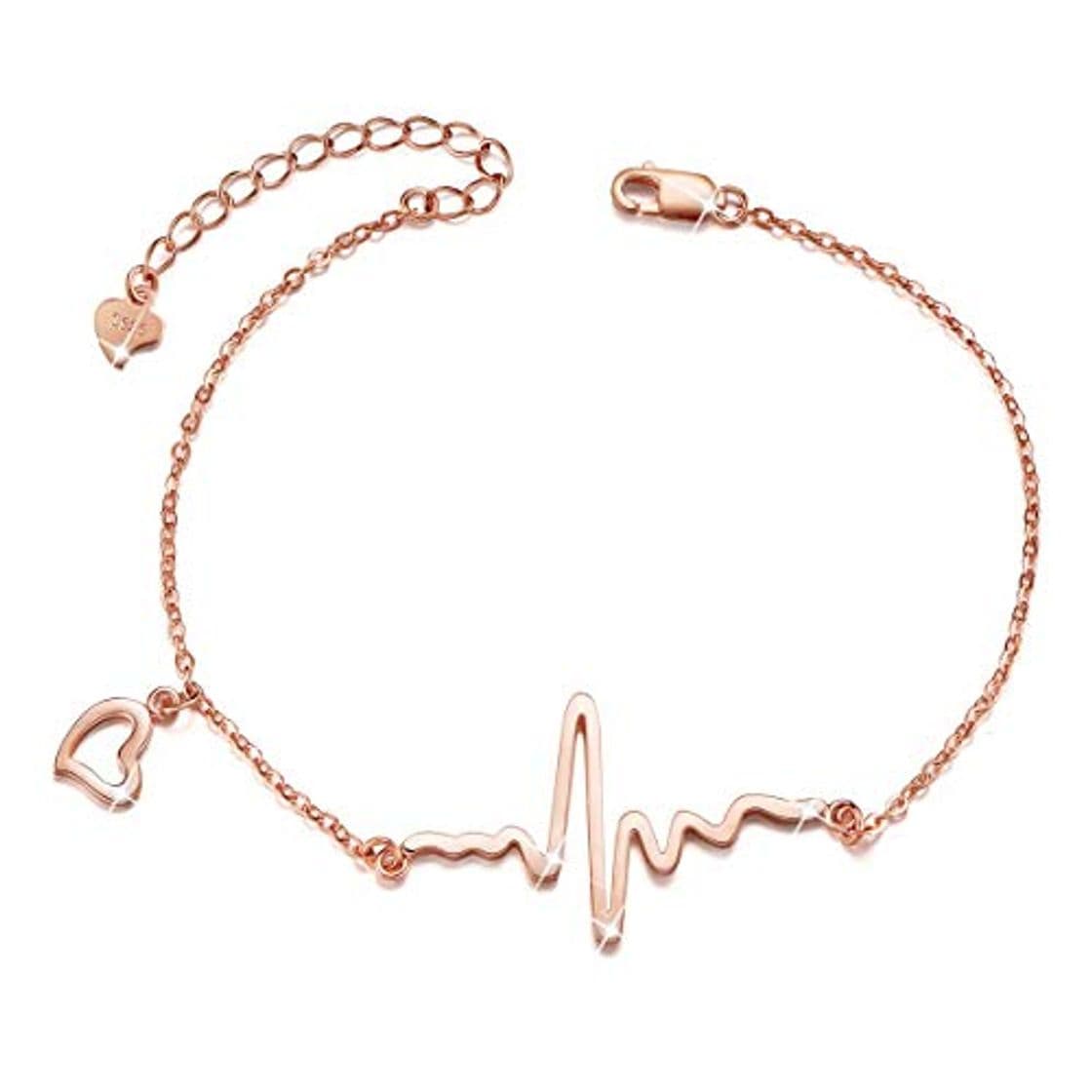 Place SHEGRACE Pulsera de Corazon Mujer de 925 Plata de esterlina con el