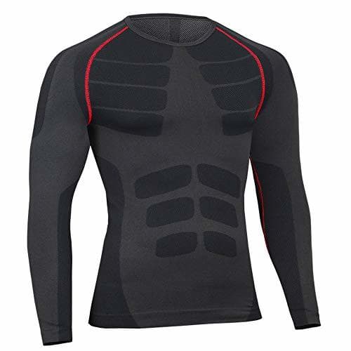 Producto Bwiv Camiseta Hombre Deportiva Compresión Camiseta Interior Hombre Manga Larga Fitness Gimnasio