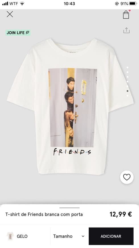 Fashion Tshirt Branca Friends PULL&BEAR 