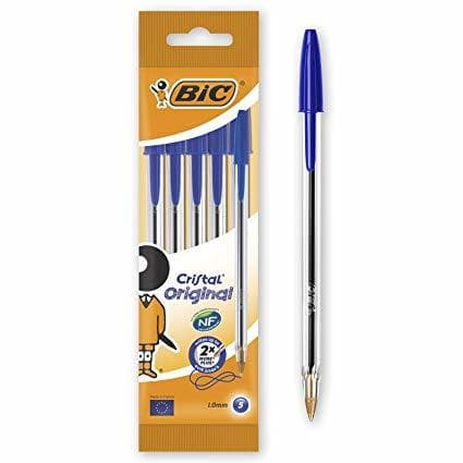 Product BIC Cristal - Blíster de 5 unidades, large bolígrafos punta ancha