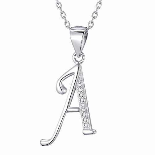 Producto Morella collar de mujer con colgante letra A de 925 plata rodiada