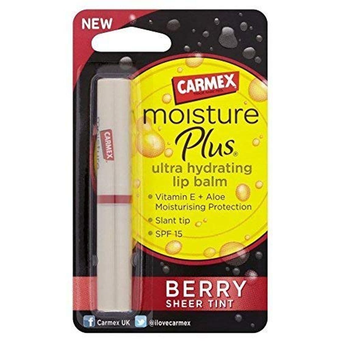 Beauty Carmex MOISTURE PLUS Ultra Hydrating BERRY Sheer Tint SPF15 LIP BALM 2g