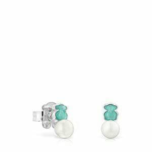 Product Tous Brincos Mini Color em Prata com Amazonite e Pérola