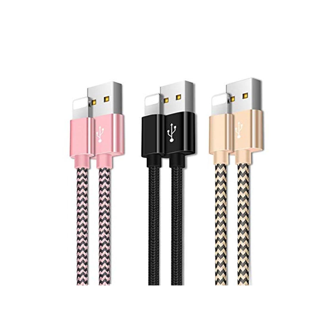 Producto OTISA Cable Phone, Cargador Phone Adaptador USB [3Pack 1.5M] de Nylon Trenzado