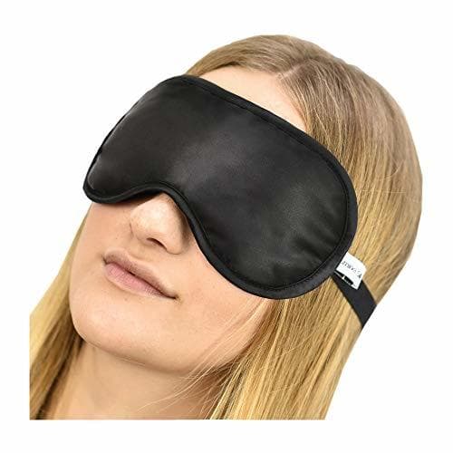 Beauty Jasmine Silk Pure Silk Sleep Eye Mask Stein Antifaz Mascara Color Negro