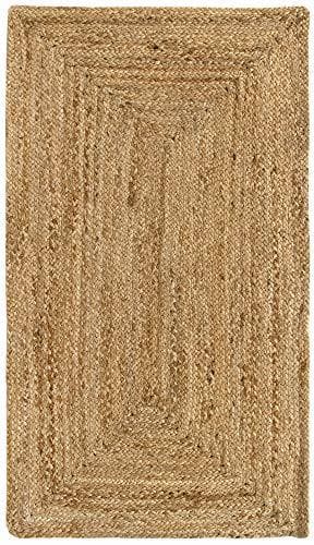 Home HAMID Alfombra Yute Alhambra Color Natural - Alfombra 100% Fibra de Yute