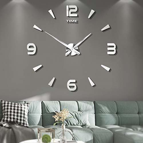 Product Vangold DIY Reloj de pared sin marco espejo grande 3D Sticker-2 años