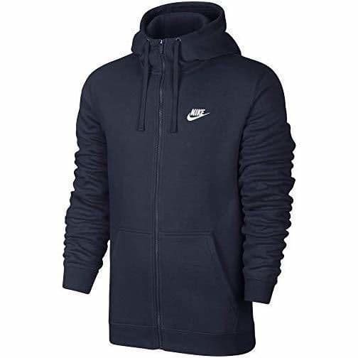 Fitness Nike M NSW FZ FLC Club Sudadera con Capucha, Hombre, Negro