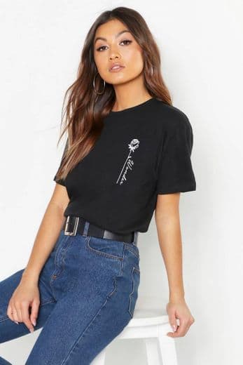 Product Boohoo Rose Pocket T-Shirt 