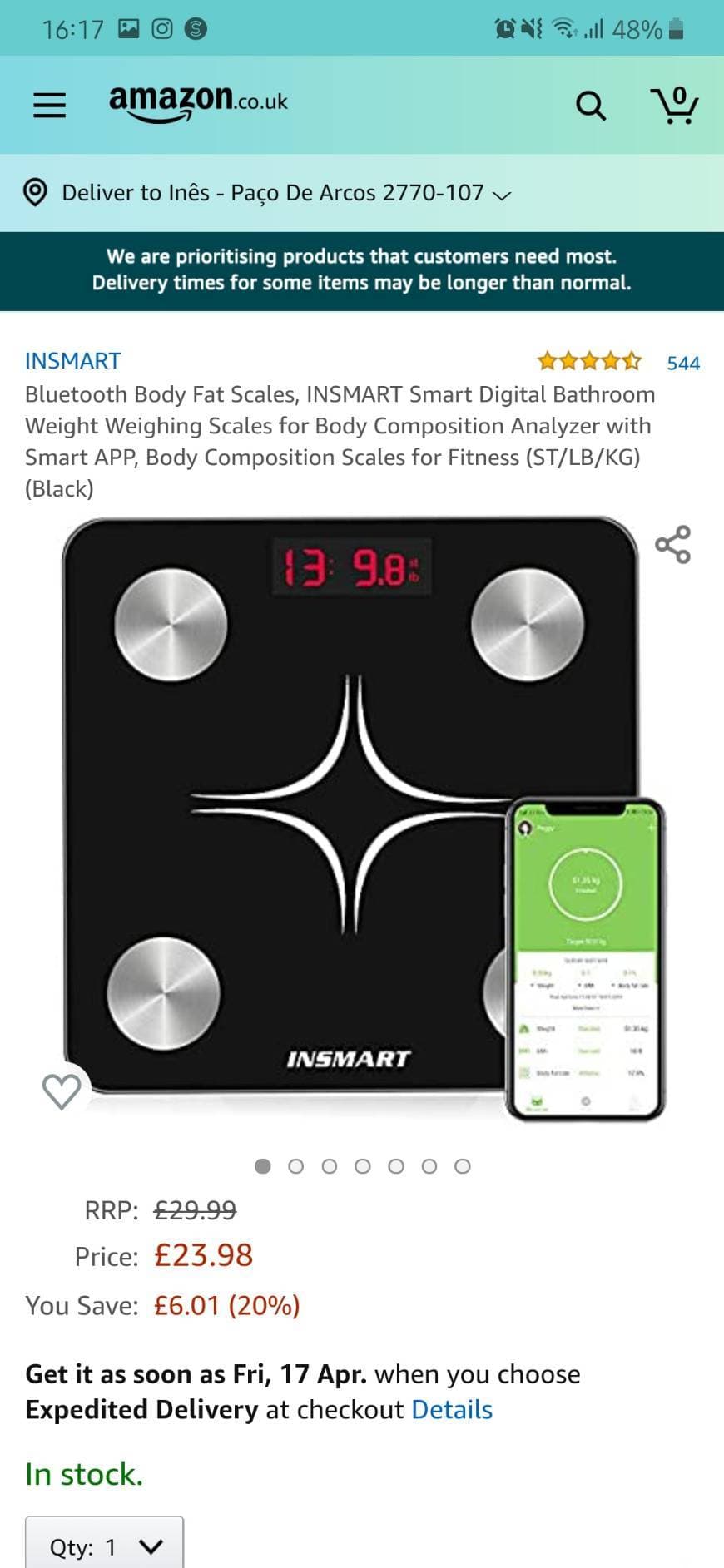 Producto Bluetooth Body Compo Scales