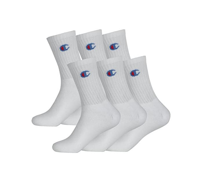 Fashion Champion LEGACY CREW SOCKS X6 Calcetines de Deporte, Blanco, 43-46