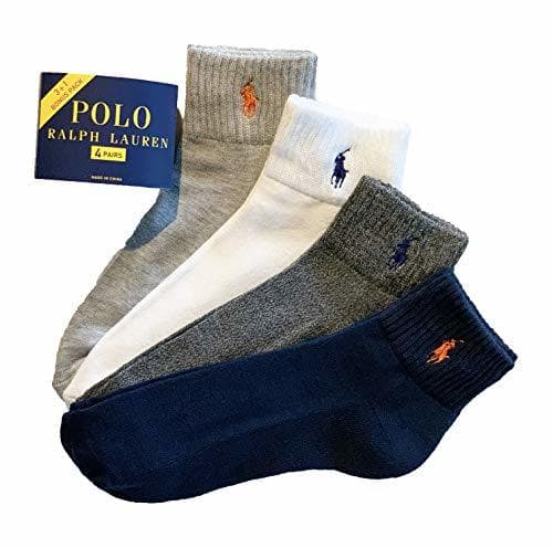 Fashion Polo Ralph Lauren - Juego de 4 pares de calcetines bajos