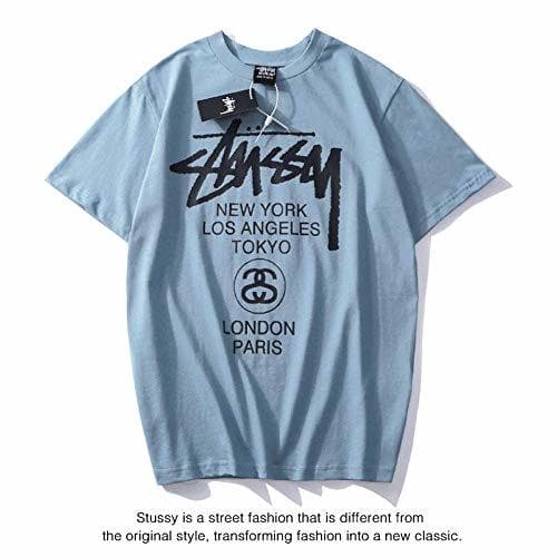 Fitness WHTIAN Camiseta Stussy para Hombres Y Mujeres De Primavera Y Verano