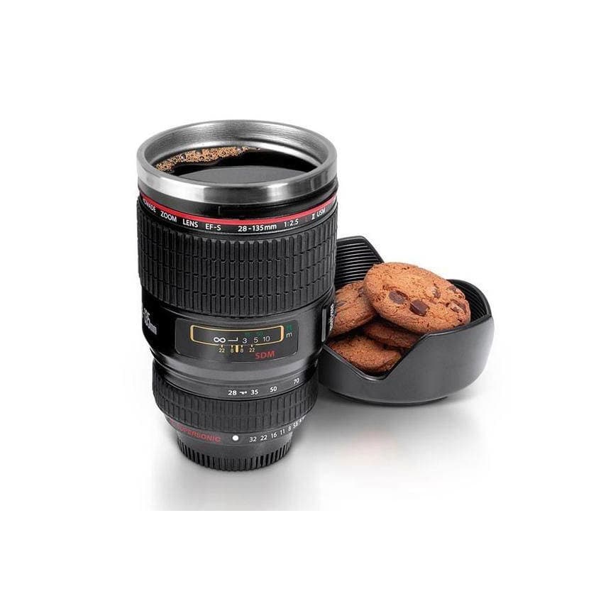 Elemento de la categoría hogar Deniseonuk New Durable DIY ABS Realistic Camera Lens Look Travel Coffee Mug