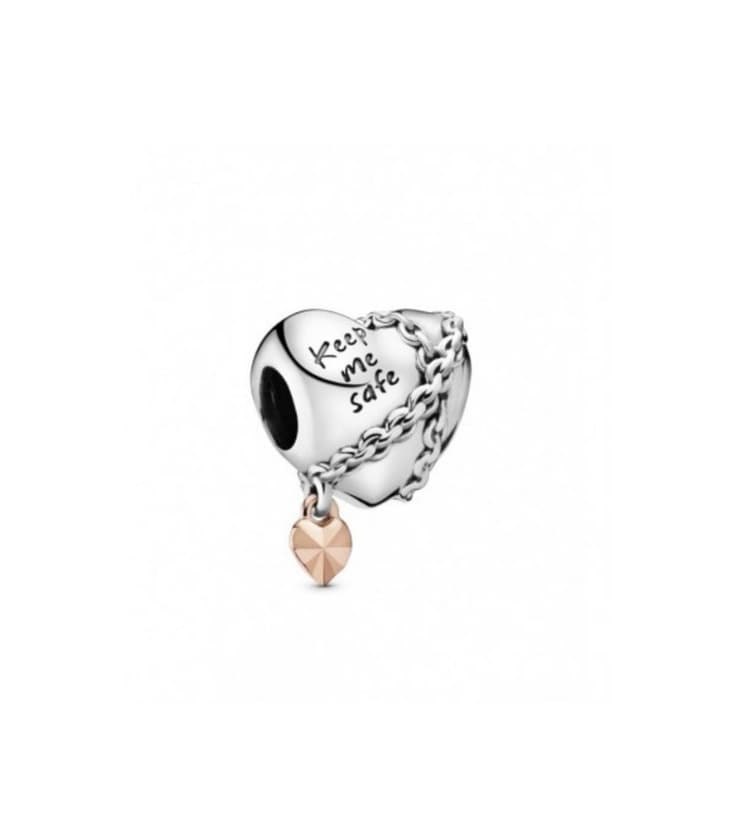 Producto CHARM PANDORA DE PRATA ROSE EM FORMA DE CORAÇÃO ENCADEADO