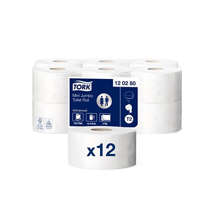 Beauty Tork 120280 Rollos de papel hihiénico mini Jumbo Advanced de 2 capas