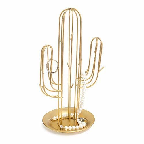 Moda Balvi Soporte Joyas Cactus Color Dorado con Forma de Cactus Ideal para