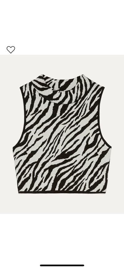 Moda Top de zebra sem mangas