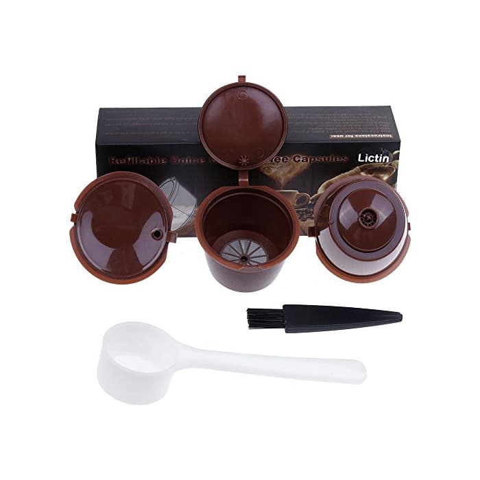 Elemento de la categoría hogar Lictin 3 Pack Cápsulas Filtros de Café Recargable Reutilizable para Cafetera Dolce