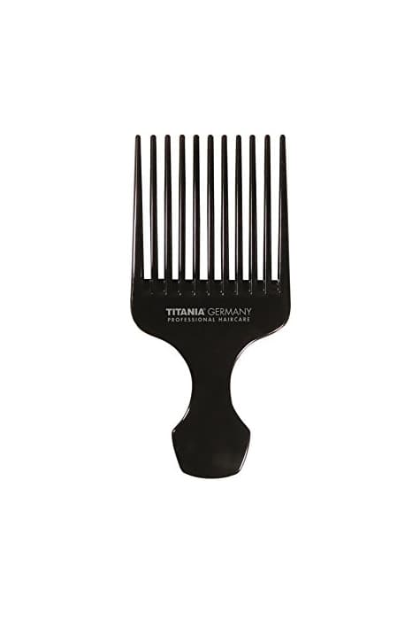 Beauty Titania Afro peine, tamaño grande, con mango, aprox. 15 cm, Negro, 1er Pack