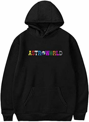 Fashion PANOZON Sudadera Hombre Travis Scott Astroworld Impresión de Logo Hoodie Chaqueta con