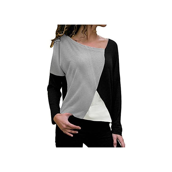 Fashion ZODOF Mujer Sudaderas Manga Larga Bloque de Color Blusa Casual Sudadera Camiseta