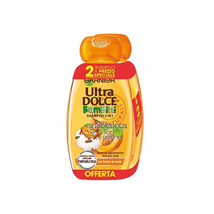 Beauty Garnier Ultra Dolce Shampoo 2 in1 para niños All 'albaricoque y flores de algodón