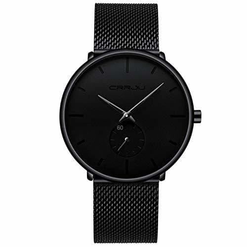 Producto Relojes Hombre De Malla Ultra Fino Negro para Hombres Relojes De Pulsera