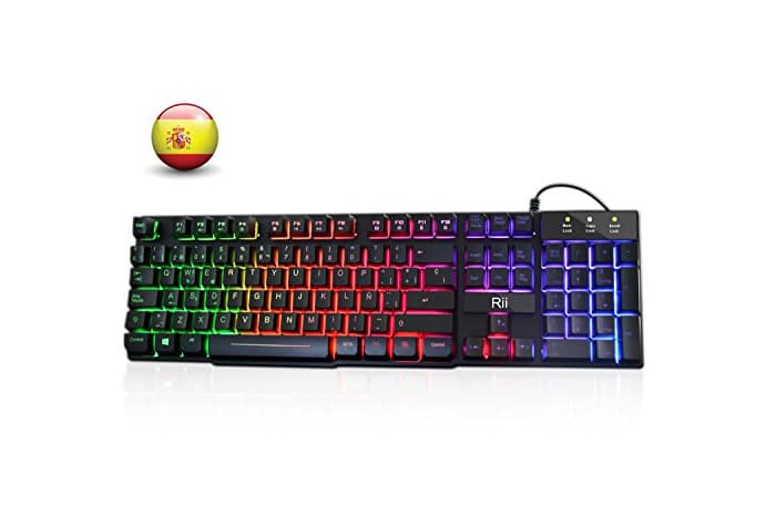 Electronic Rii RK100+ Novedoso Teclado USB Retroiluminado