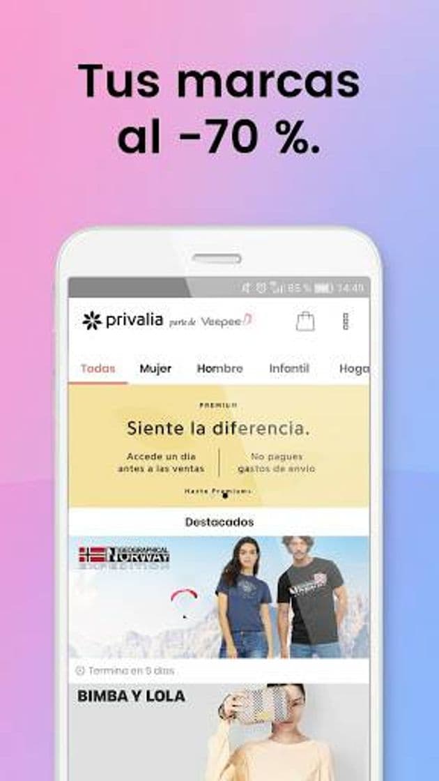 App Privalia Outlet -10€ de Descuento