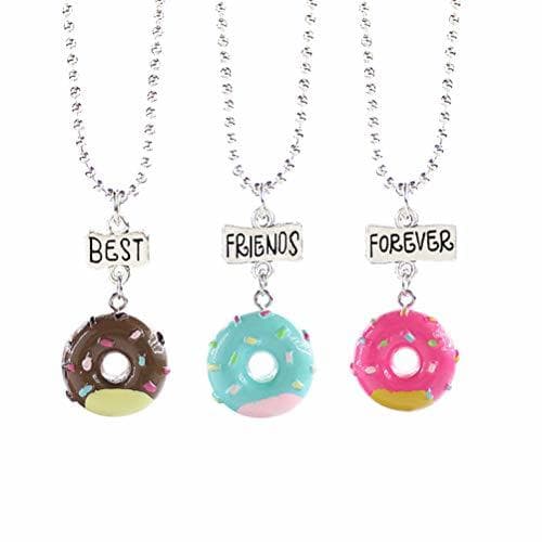 Product STOBOK 3 UNIDS Mejor Amigo para Siempre Donut Colgante Collar Amigos Charm