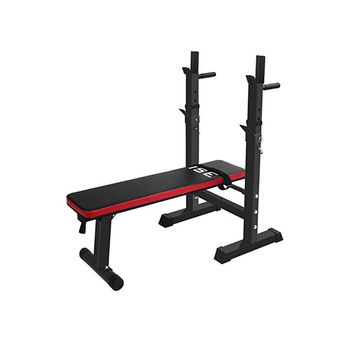 Fitness ISE Multifuncional Banco de Pesas Plegable-Bancos Musculacion Entrenamiento，Maquina Gimnasio Gym Negro