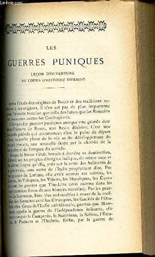 Book LES GUERRS PUNIQUES - Lecon d'ouverture du cours d'histoire Romaine