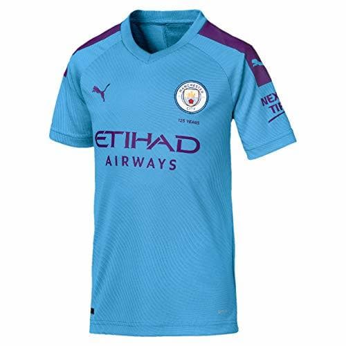 Fitness Puma Kid's MCFC HOME Shirt Replica SS Jr with Sponsor Logo Jersey