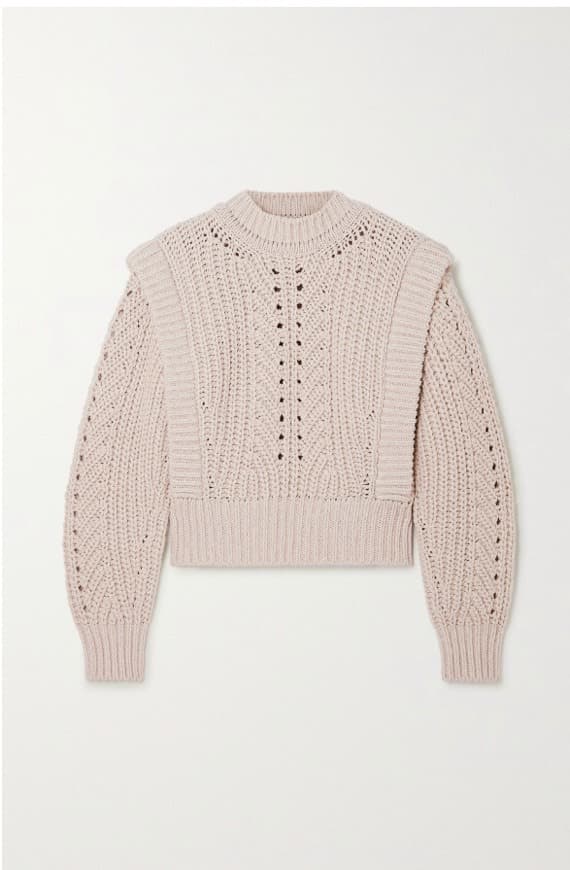 Product ISABEL MARANT Prune ribbed pointelle-knit sweater