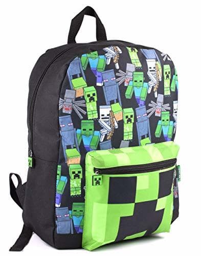 Lugar Minecraft All Over Print Kids Mochila negra Mochila escolar para niños