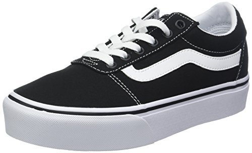 Moda Vans Ward Platform Canvas Zapatillas Mujer, Negro