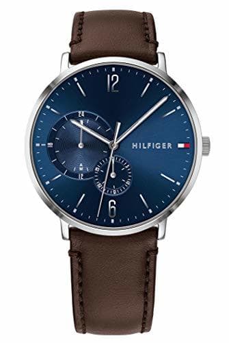 Moda Tommy Hilfiger Reloj Multiesfera para Hombre de Cuarzo con Correa en Cuero