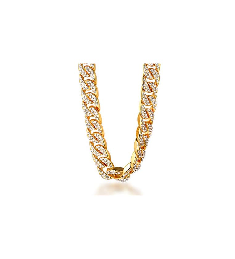 Fashion Halukakah ● Bling ● Hombres 18k Oro Verdadero Plateado Set de Diamantes