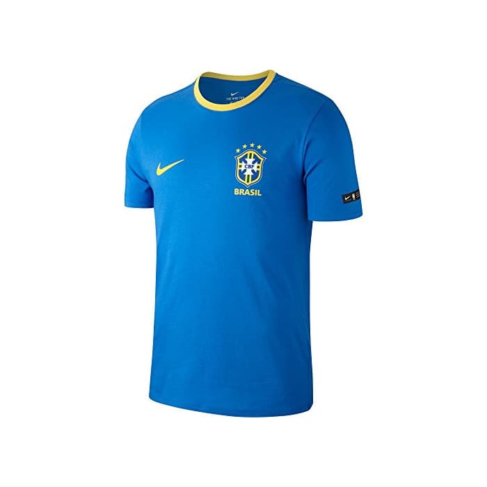 Fitness Nike 888320-403 Camiseta, Hombre, Signal Blue/Midwest Gold, FR : S