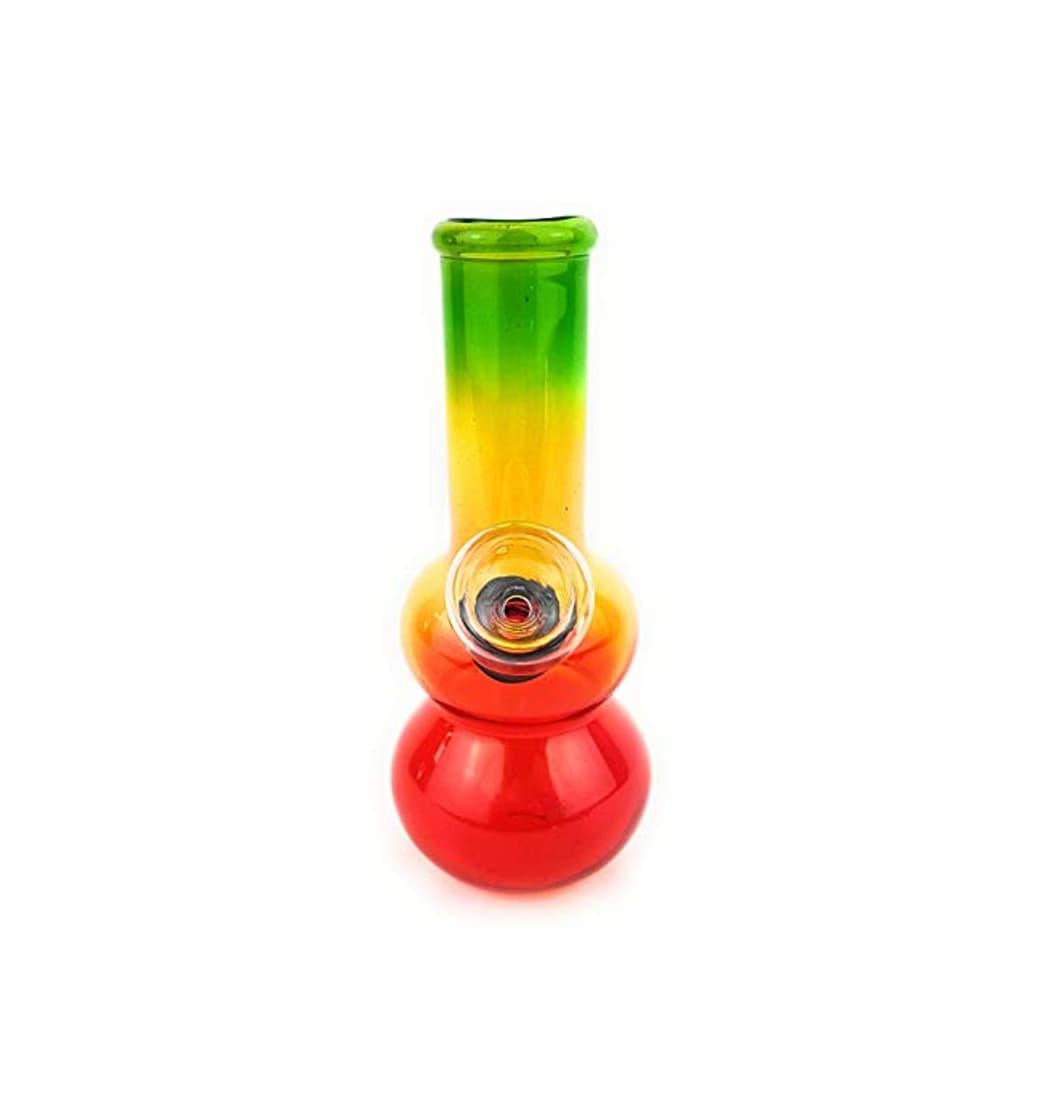 Product HERMANS Bong de Cristal – Rasta Color – 5 Pulgadas de Alto