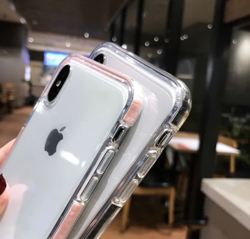 Moda Capa transparente com rosa à volta iPhone XR 