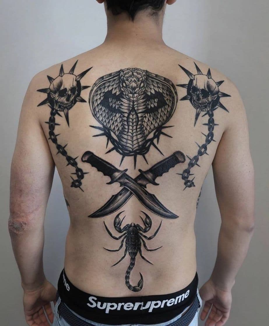 Fashion Tatuajes para la espalda💀🦂🐍⚔️