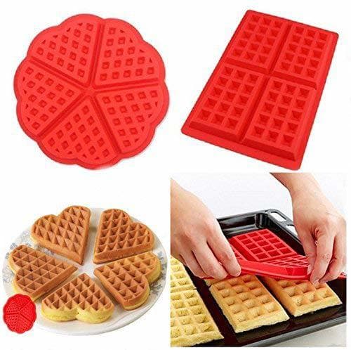 Lugar 2 PC/Set Waffle Mold silicona horno cacerola para hornear galletas para tarta